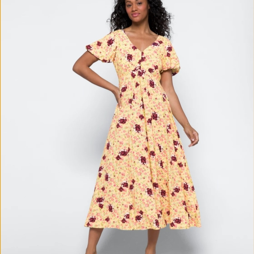 XL Yellow Floral Maxi dress